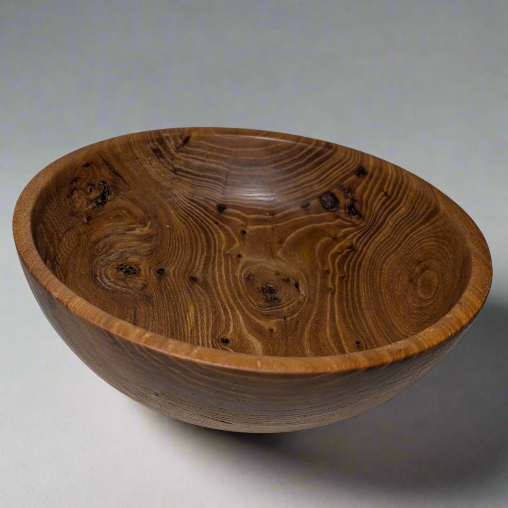 Handmade Large Elm Wood Bowl