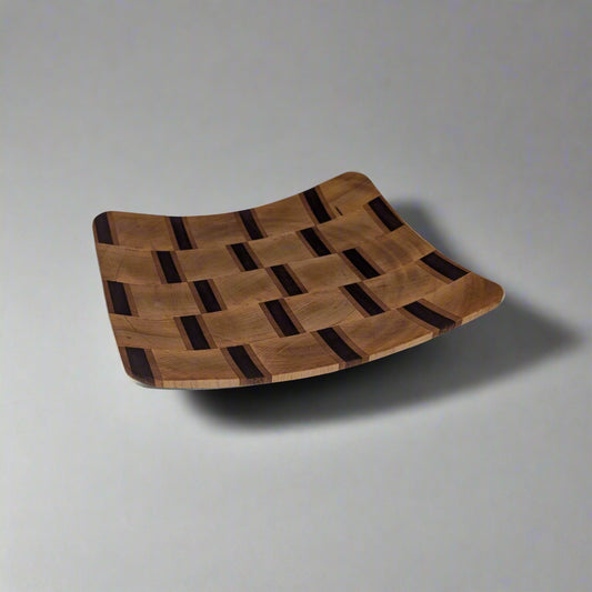 Rectangular Dish: end grain maple, cherry, and sapele