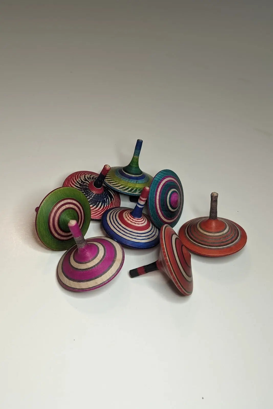 Handmade Colorful Wood Spinning Tops