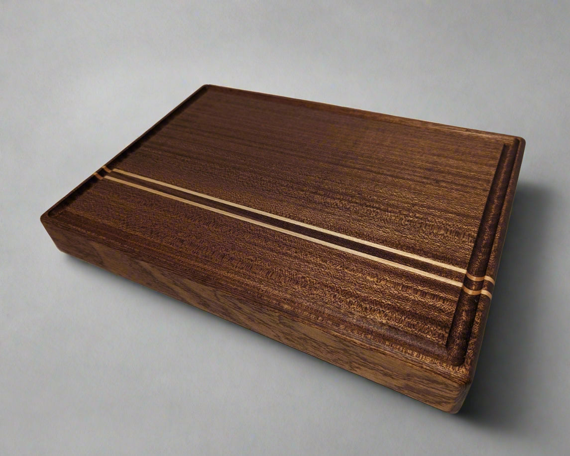 Handmade Cutting Board, Sapele and Maple