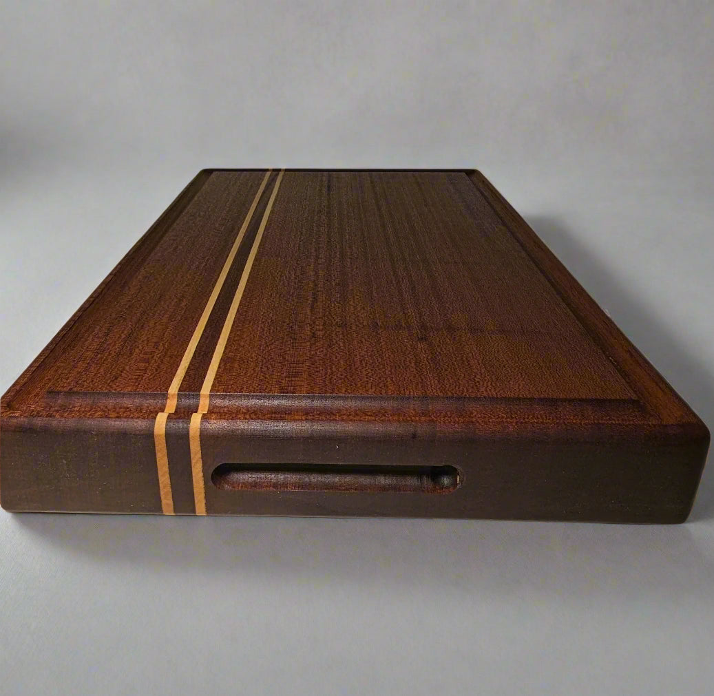 Handmade Cutting Board, Sapele and Maple