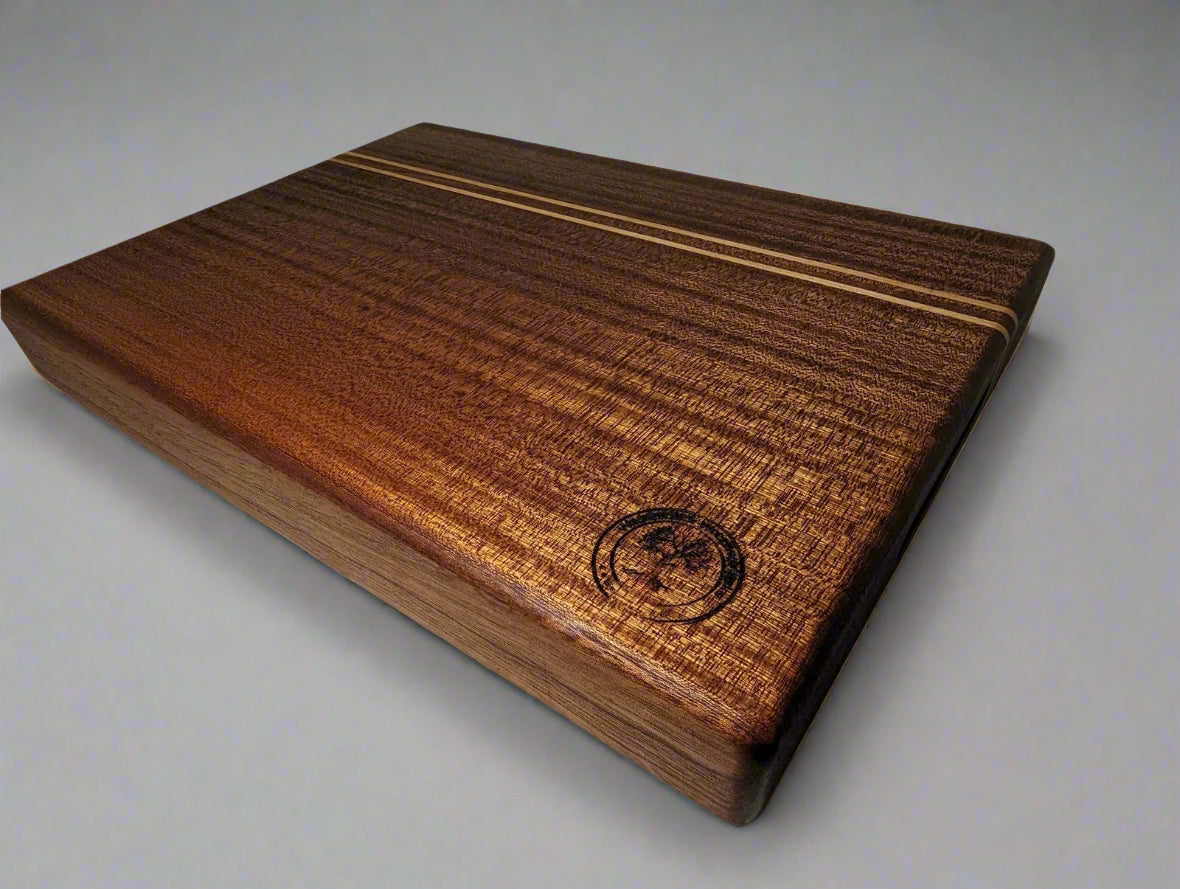 Handmade Cutting Board, Sapele and Maple