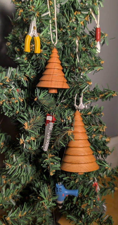 Handmade wood Christmas tree ornament 2024 edition