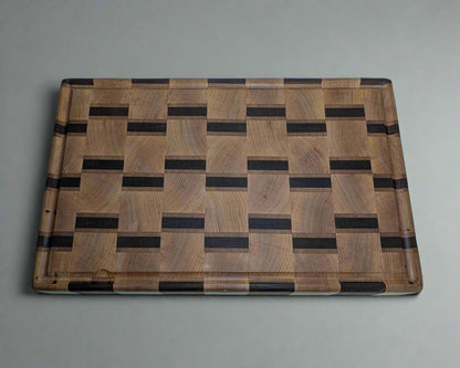 Large End-grain Chopping Block, Cherry, Maple, and Sapele