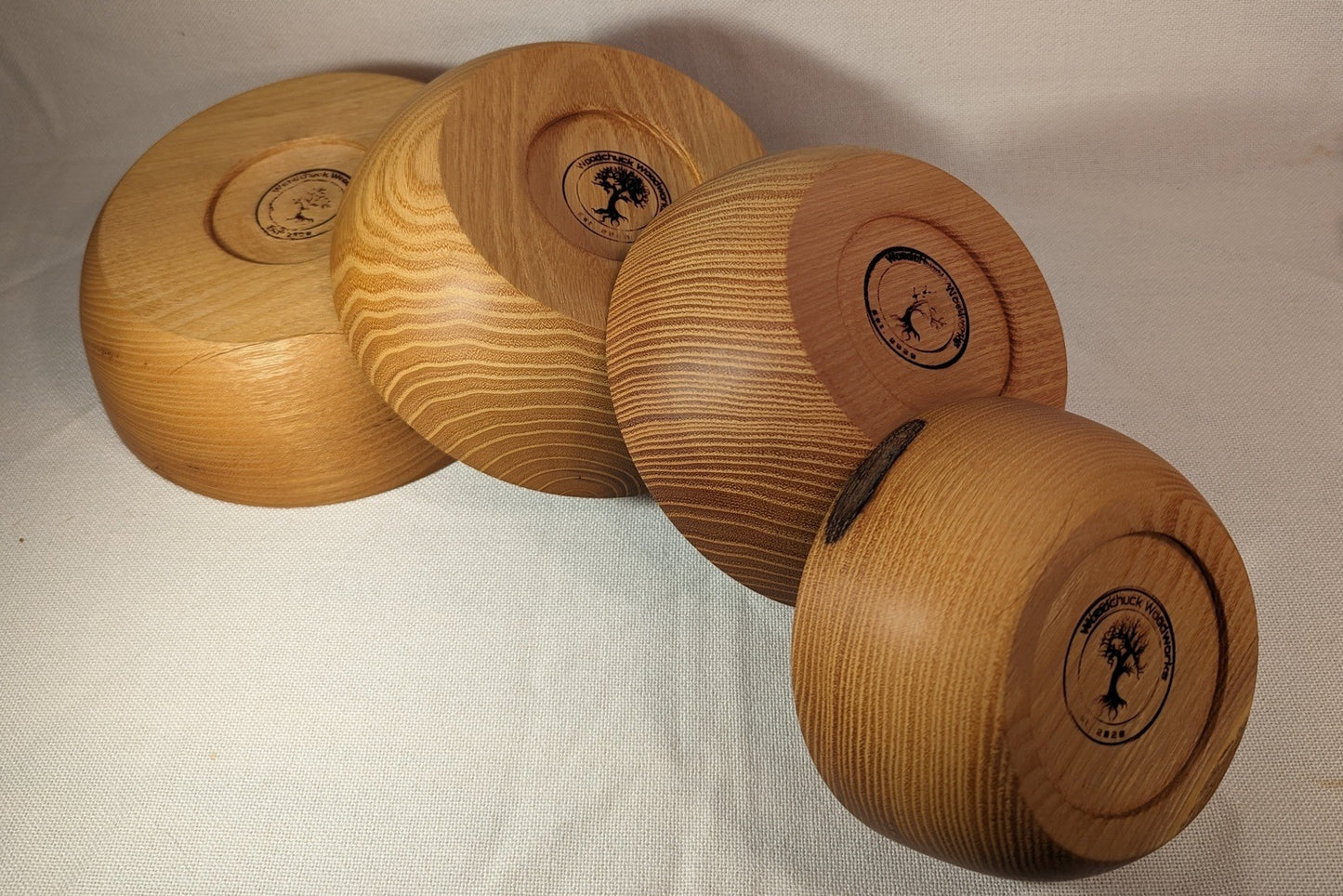 Handmade Acacia Wood Bowls nested set of 4