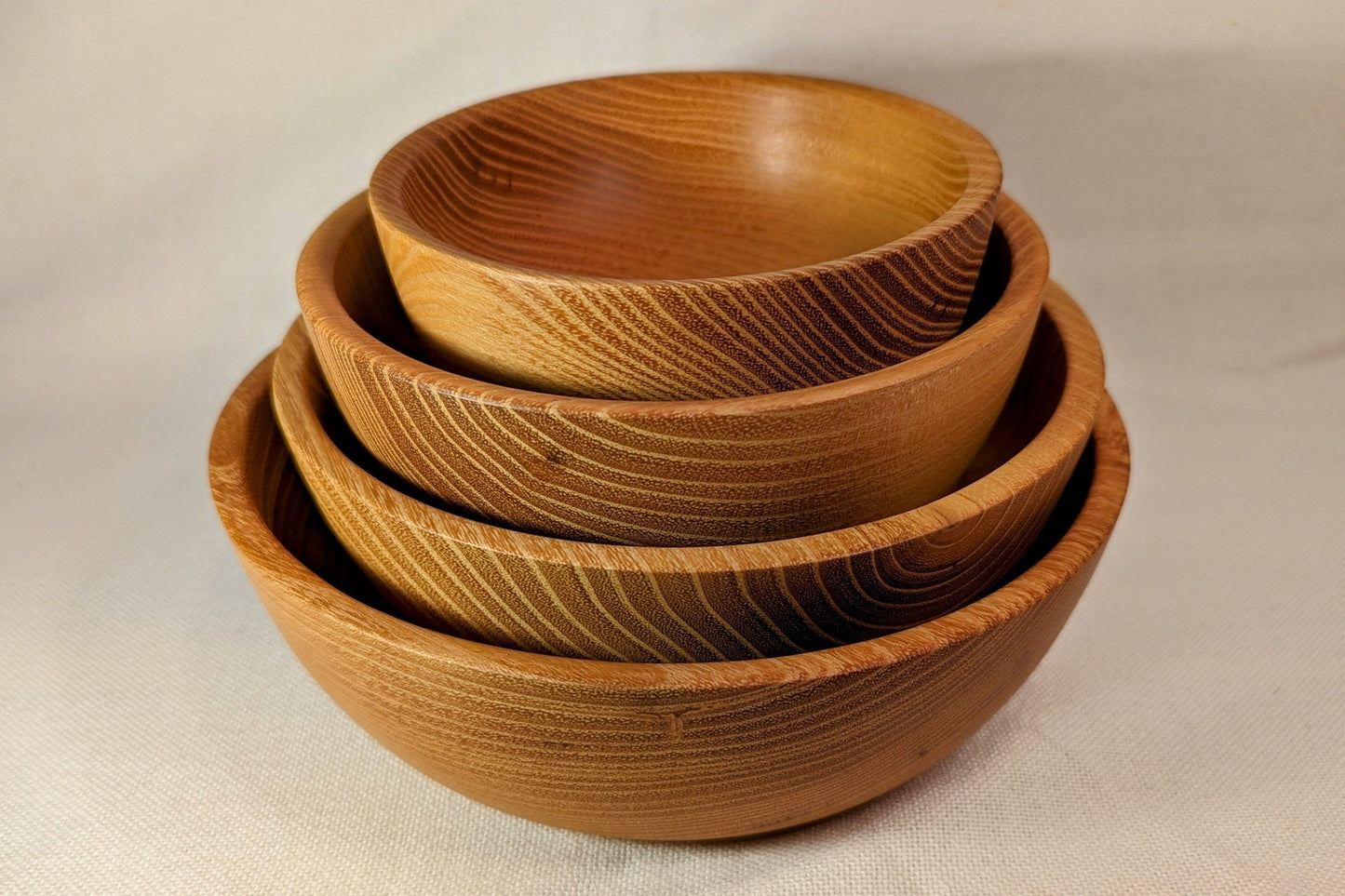 Handmade Acacia Wood Bowls nested set of 4