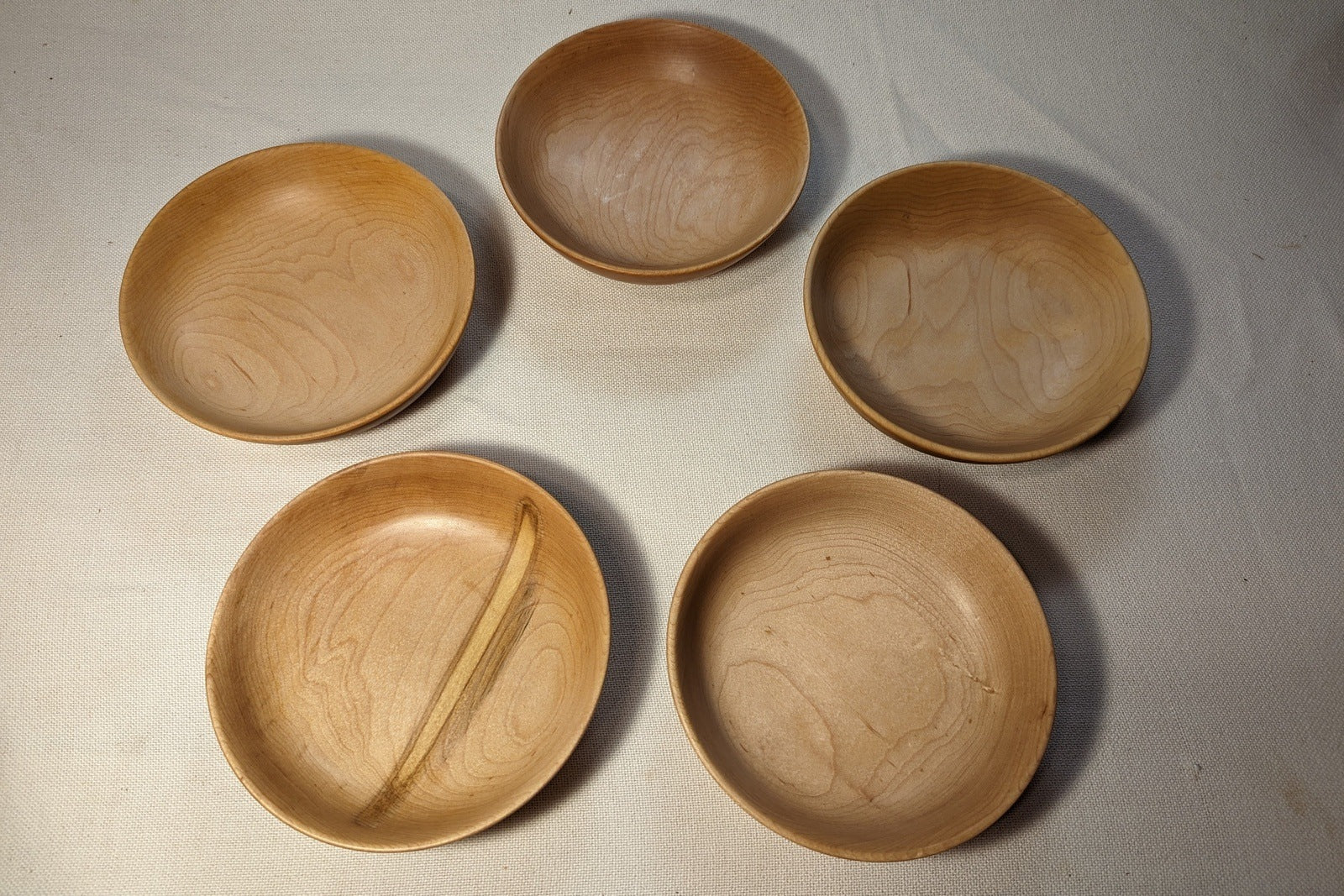 Handmade Small Sugar Maple Bowls set of 5