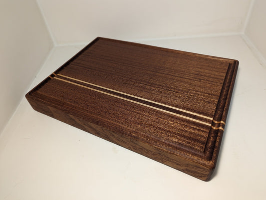 Handmade Cutting Board, Sapele and Maple