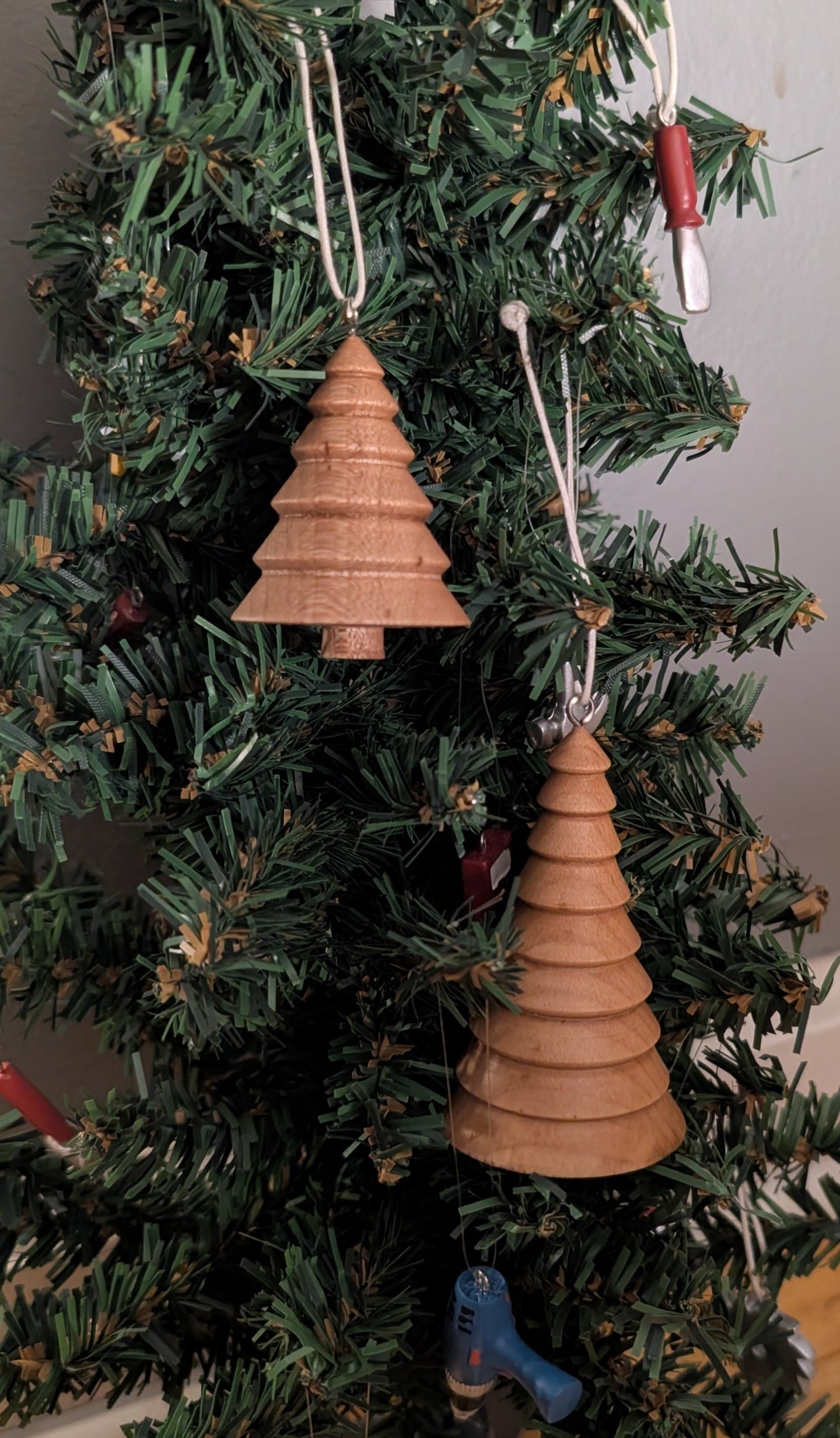 Handmade wood Christmas tree ornament (2024 edition)