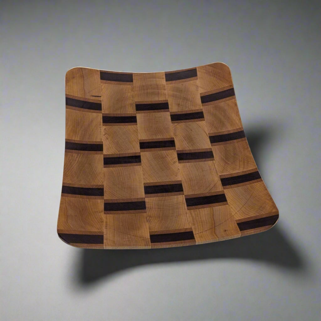 Rectangular Dish: end grain maple, cherry, and sapele