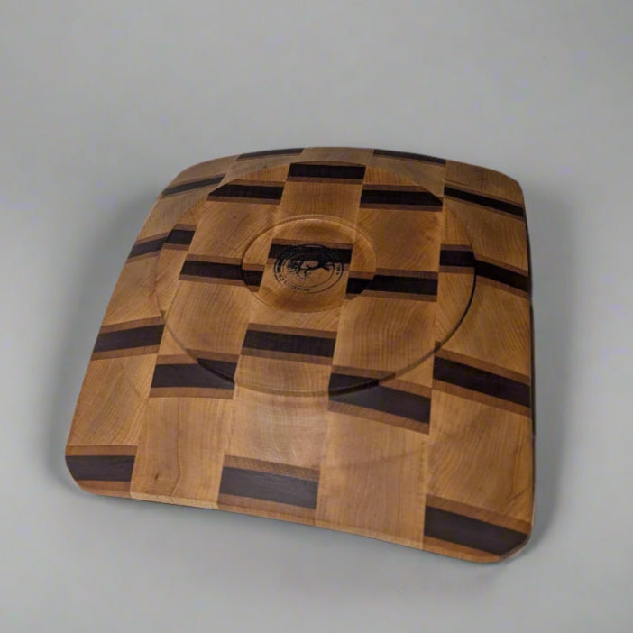 Rectangular Dish: end grain maple, cherry, and sapele