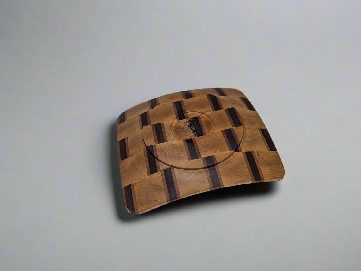 Rectangular Dish: end grain maple, cherry, and sapele